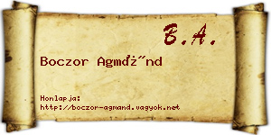 Boczor Agmánd névjegykártya